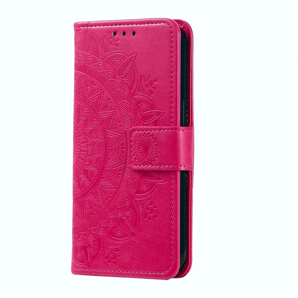 Étui en cuir Mandala Samsung Galaxy A26, Cerise