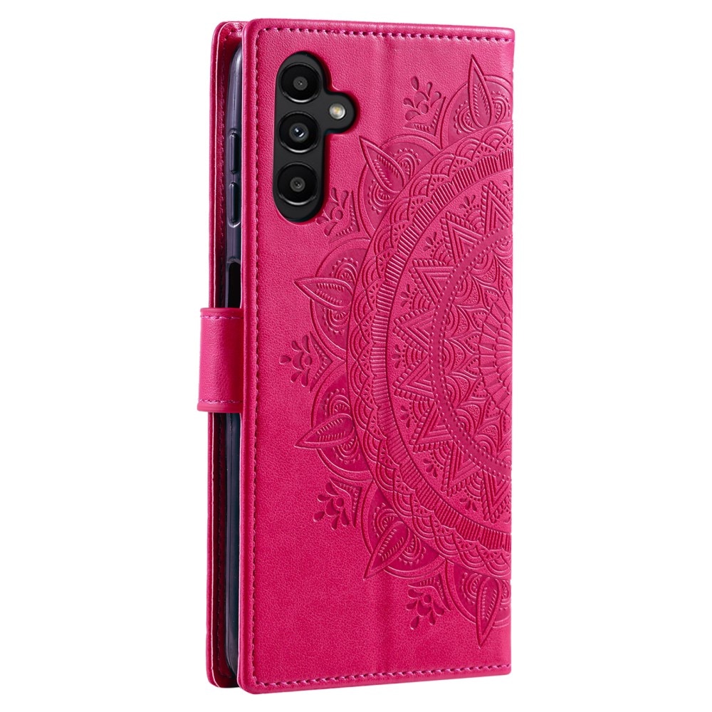 Étui en cuir Mandala Samsung Galaxy A26, Cerise