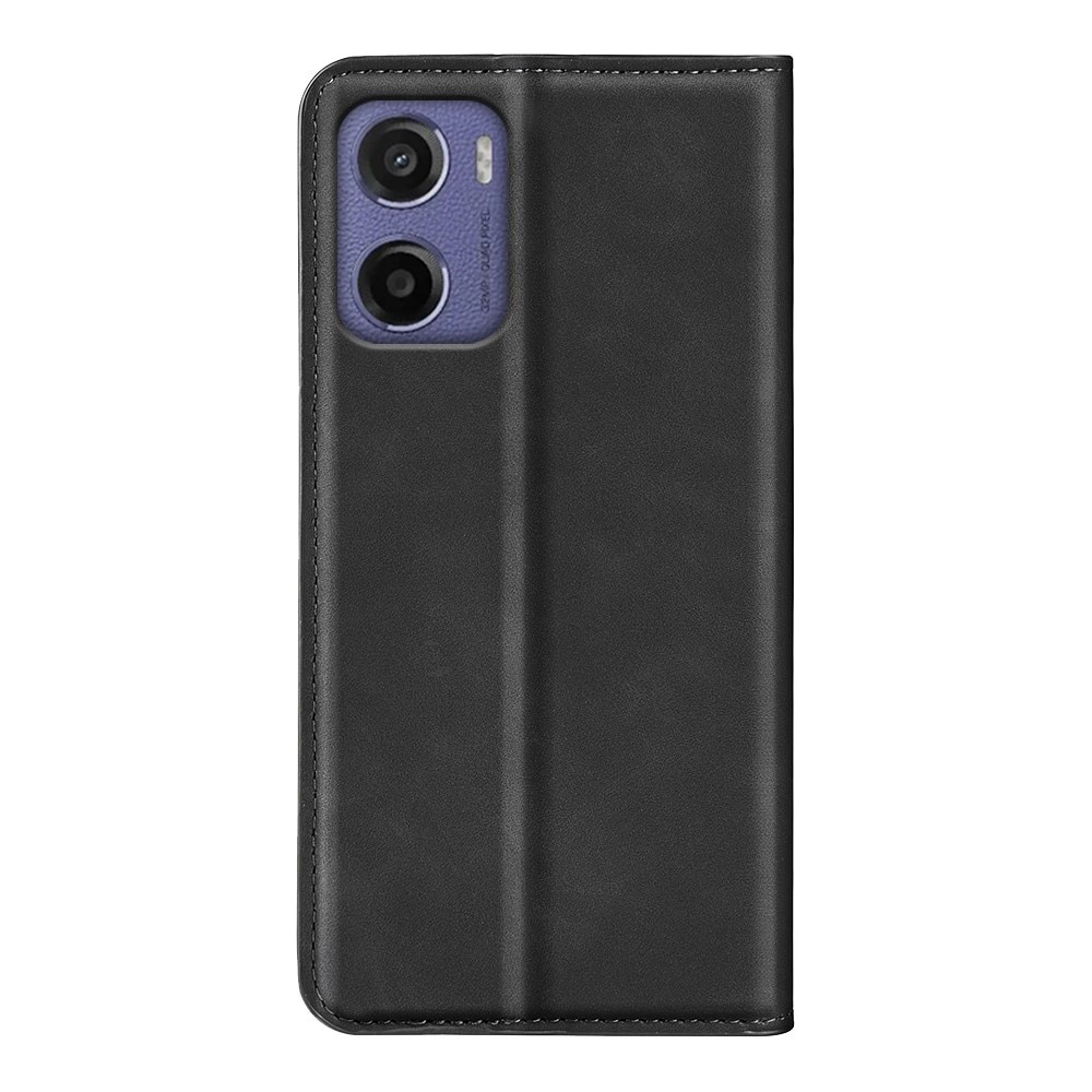 Coque portefeuille mince Motorola Moto E15, noir