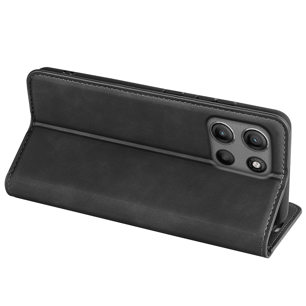 Coque portefeuille mince Motorola Moto G15, noir