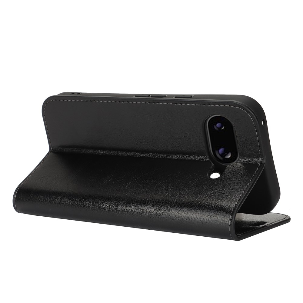 Coque portefeuille en cuir Veritable Google Pixel 9a, Noir