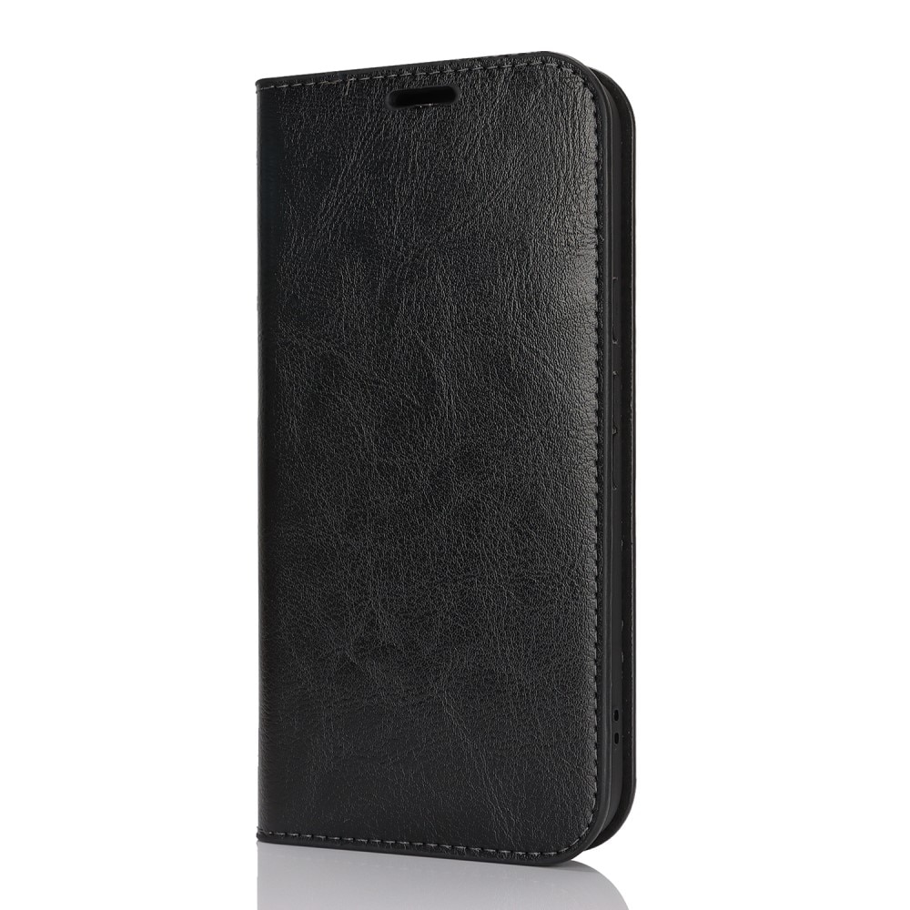 Coque portefeuille en cuir Veritable Google Pixel 9a, Noir