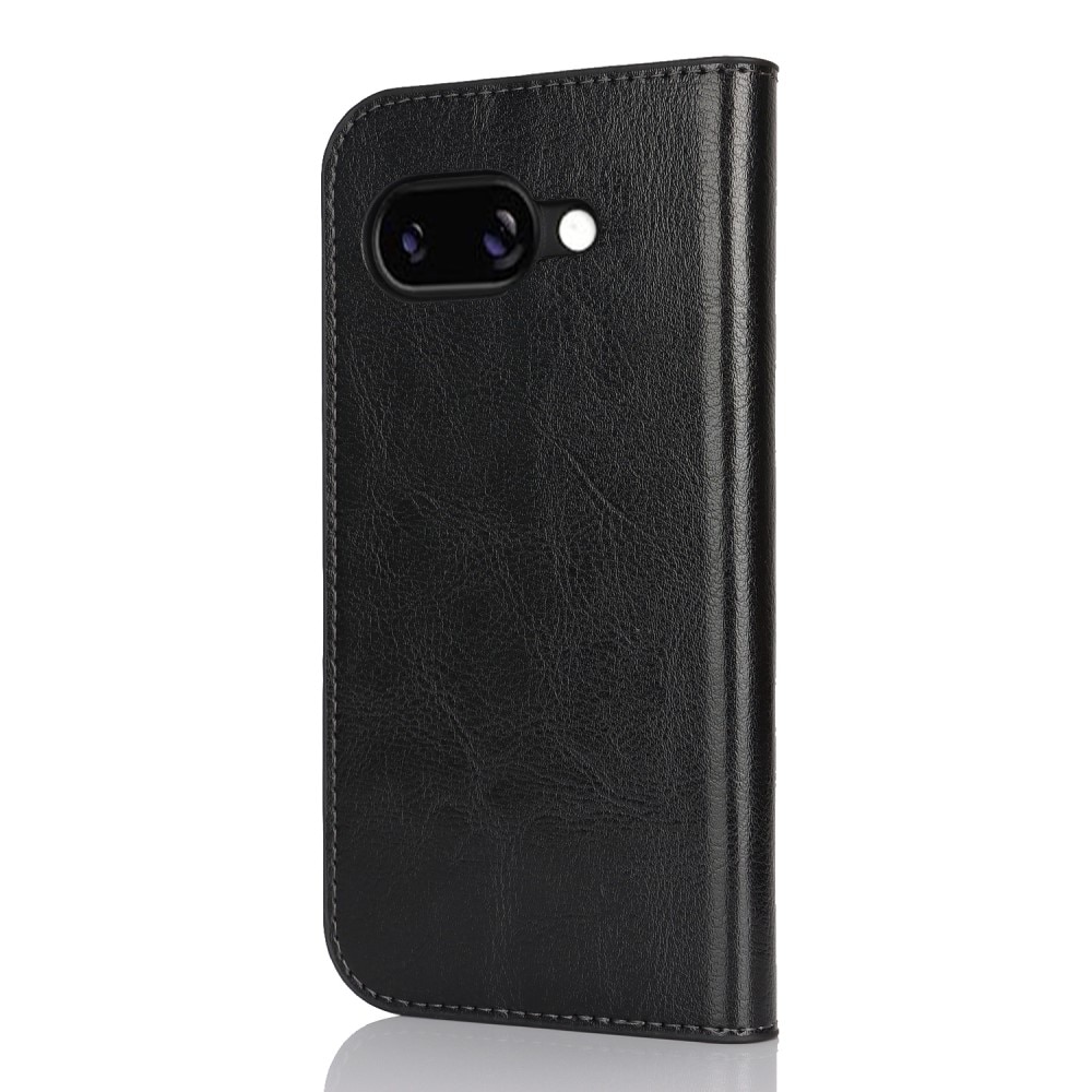 Coque portefeuille en cuir Veritable Google Pixel 9a, Noir