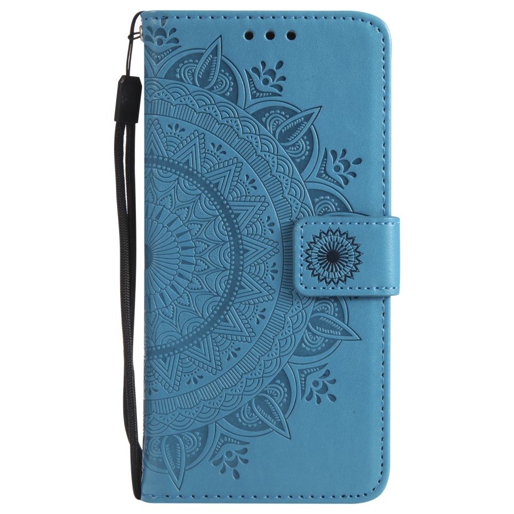 Étui en cuir Mandala iPhone 16e, Bleu