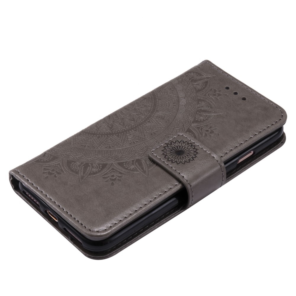 Étui en cuir Mandala iPhone 16e, Gris