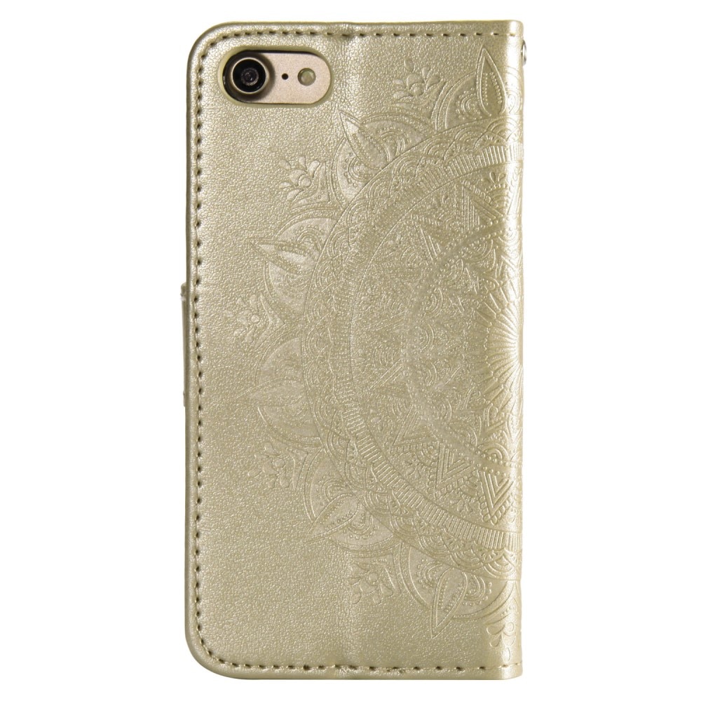 Étui en cuir Mandala iPhone 16e, Or