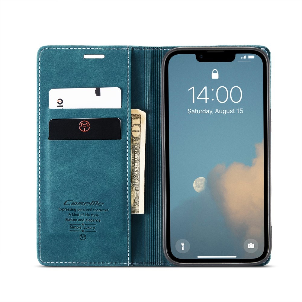 Étui portefeuille mince iPhone 16e, Bleu