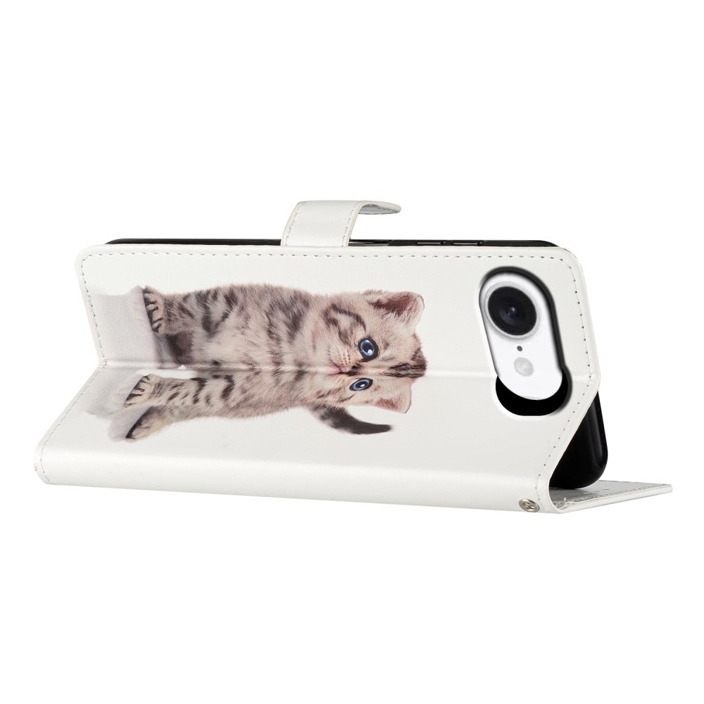 Coque portefeuille iPhone 16e, chaton