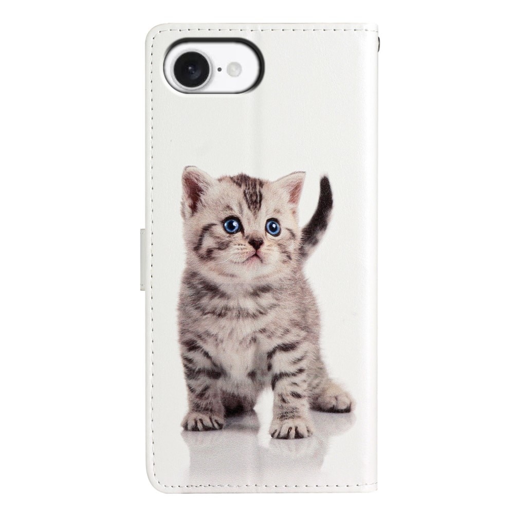 Coque portefeuille iPhone 16e, chaton