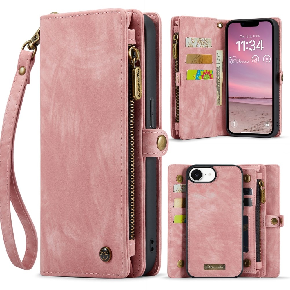 Étui portefeuille multi-cartes iPhone 16e, Rose