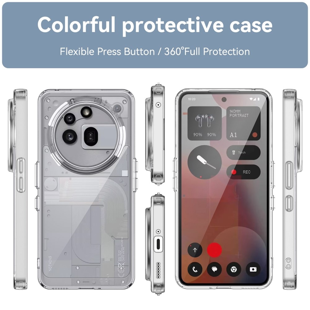 Coque hybride pour Nothing Phone 3a Pro, transparent