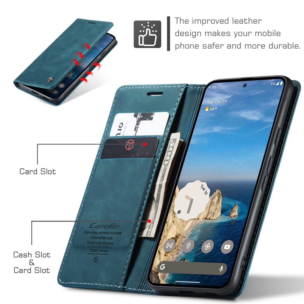 Étui portefeuille mince Google Pixel 9a, Bleu