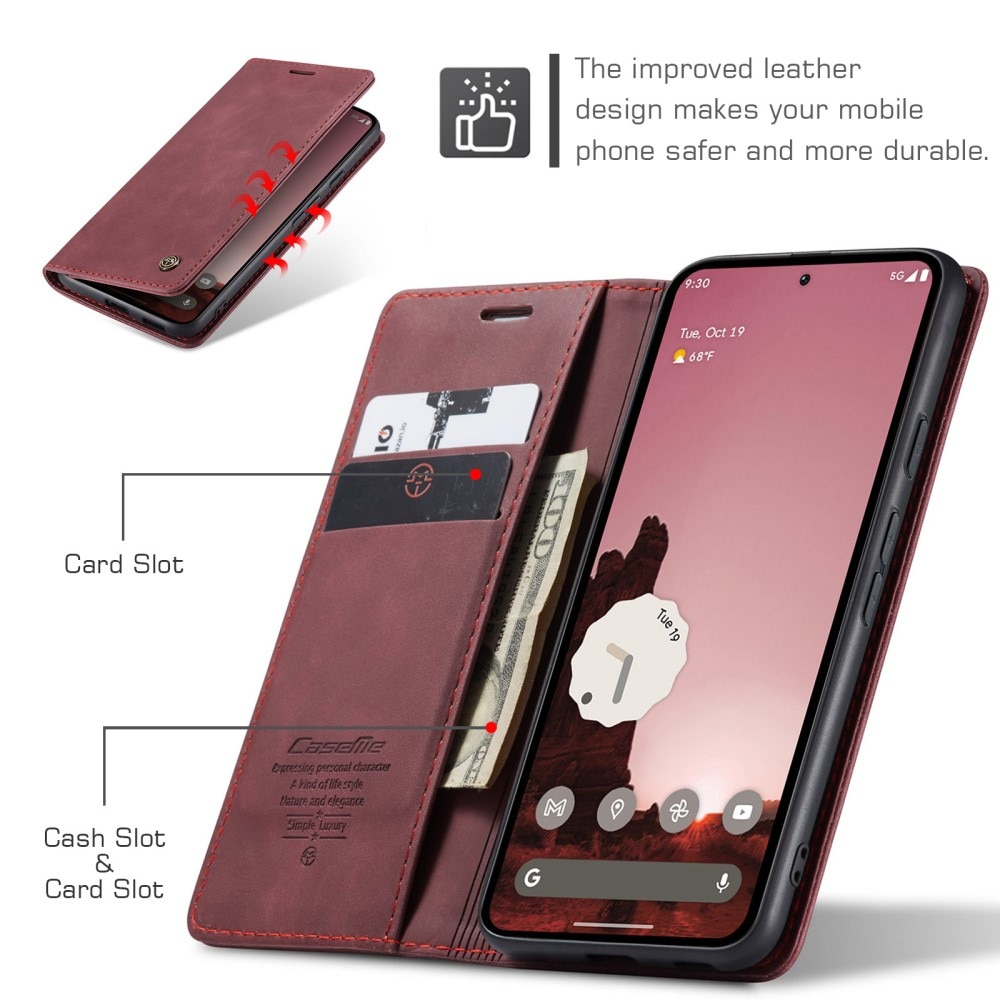 Étui portefeuille mince Google Pixel 9a, Rouge