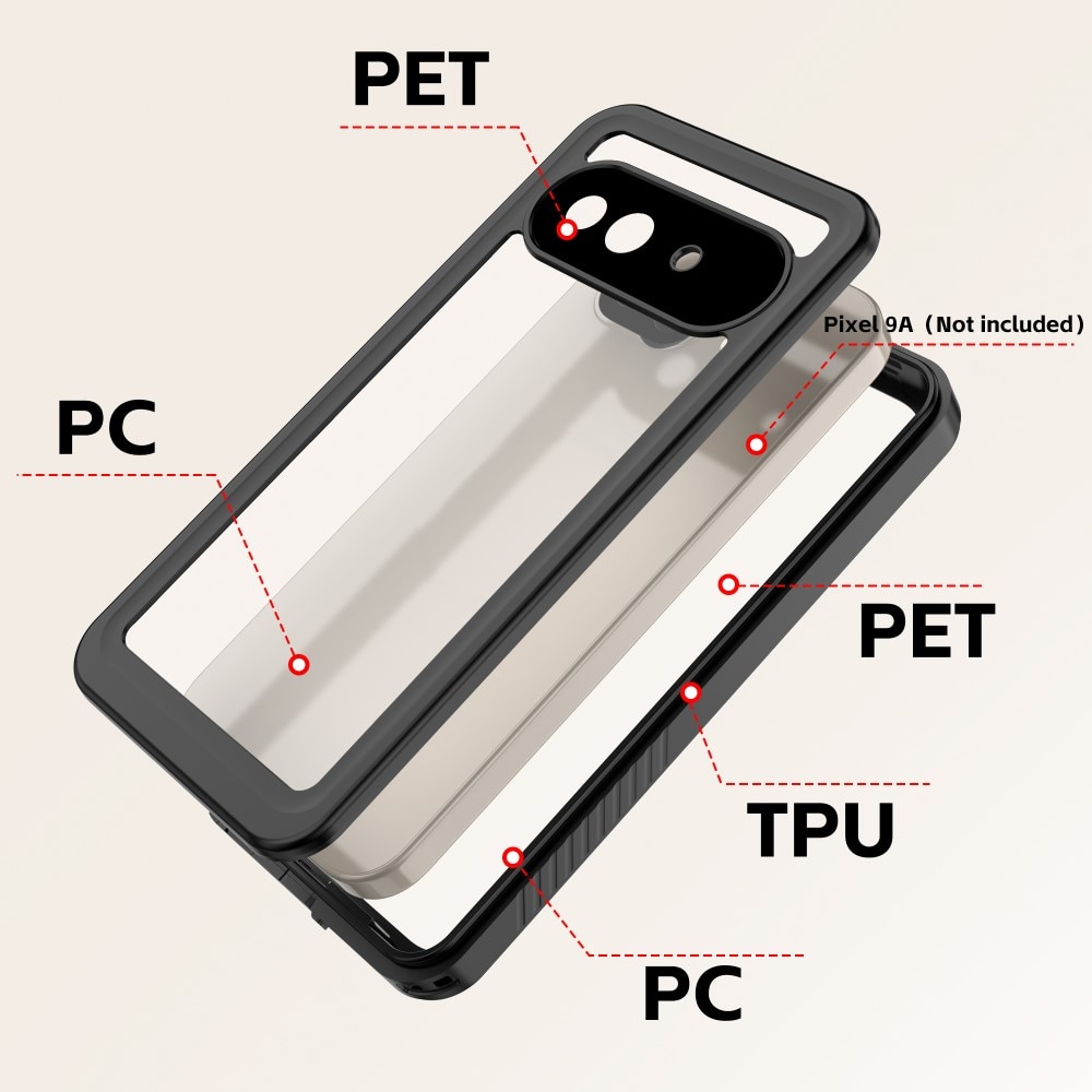 Coque étanche Google Pixel 9a, transparent