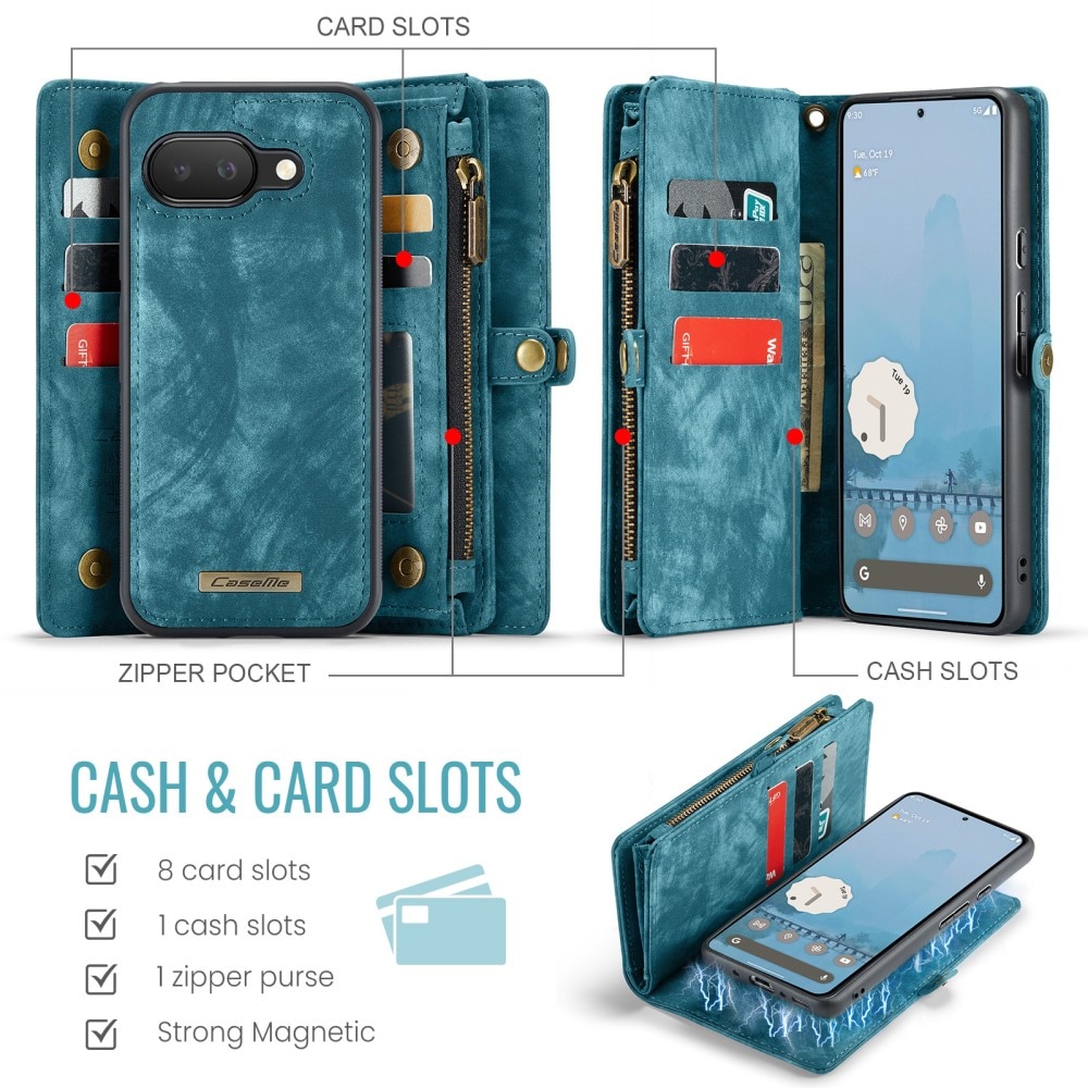 Étui portefeuille multi-cartes Google Pixel 9a, Bleu