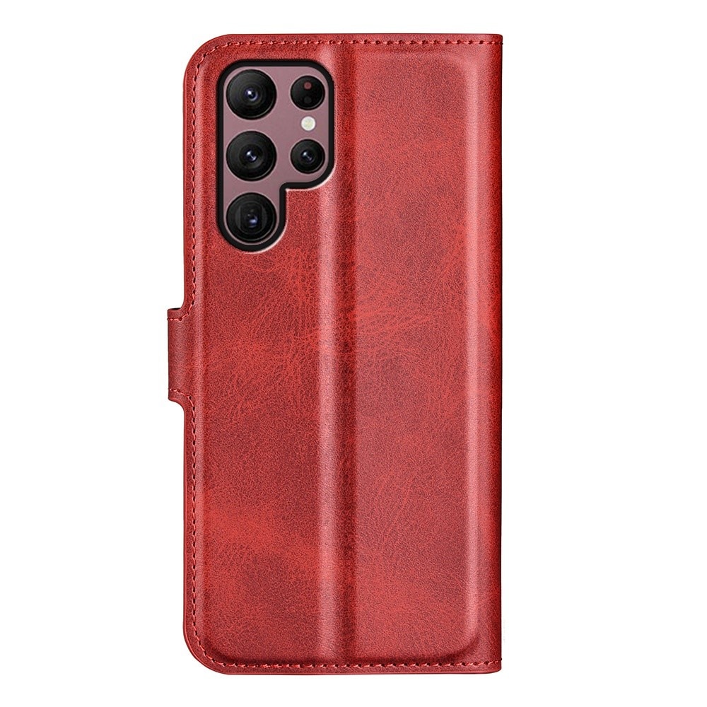 Étui portefeuille Leather Wallet Samsung Galaxy S23 Ultra, Red