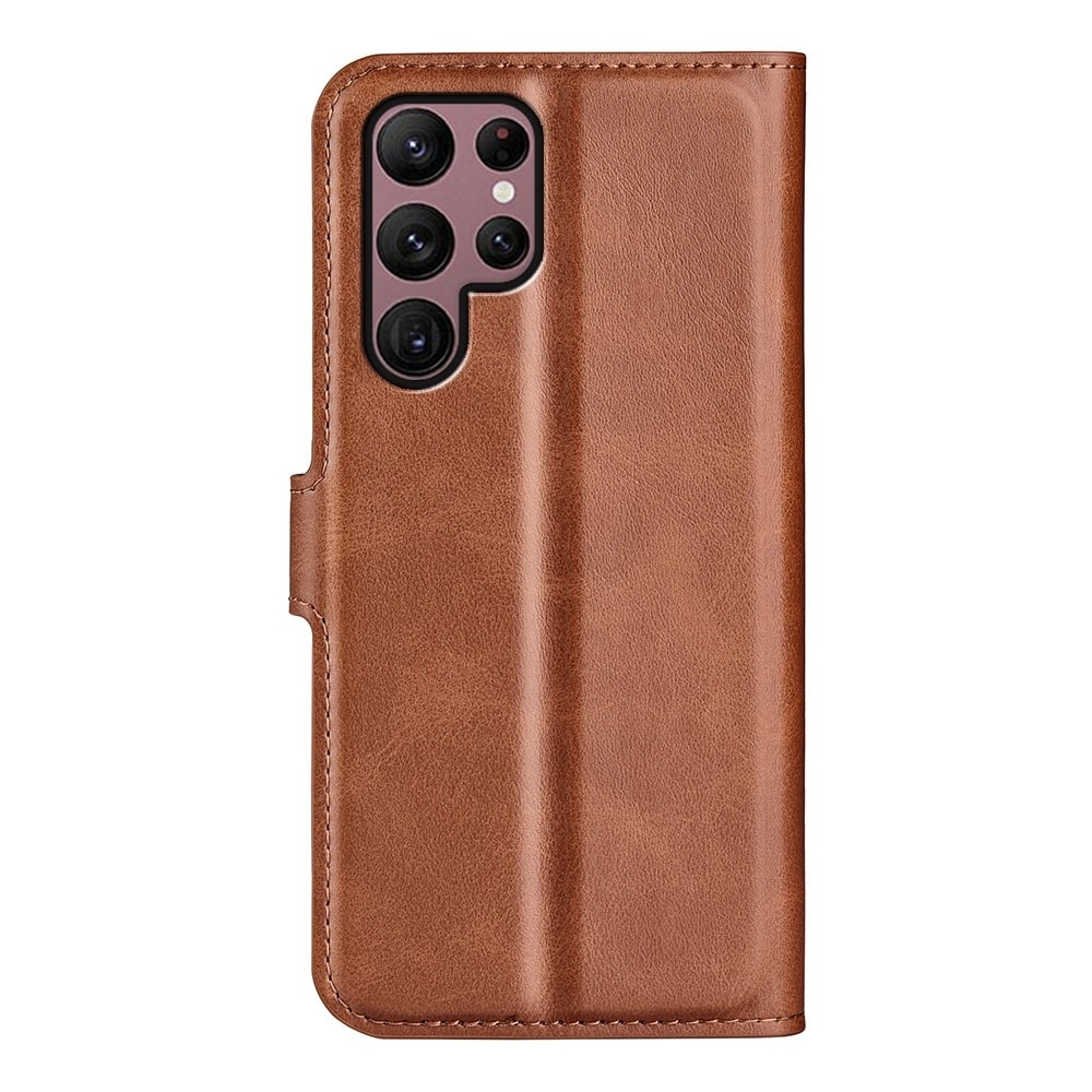 Étui portefeuille Leather Wallet Samsung Galaxy S23 Ultra, Brown