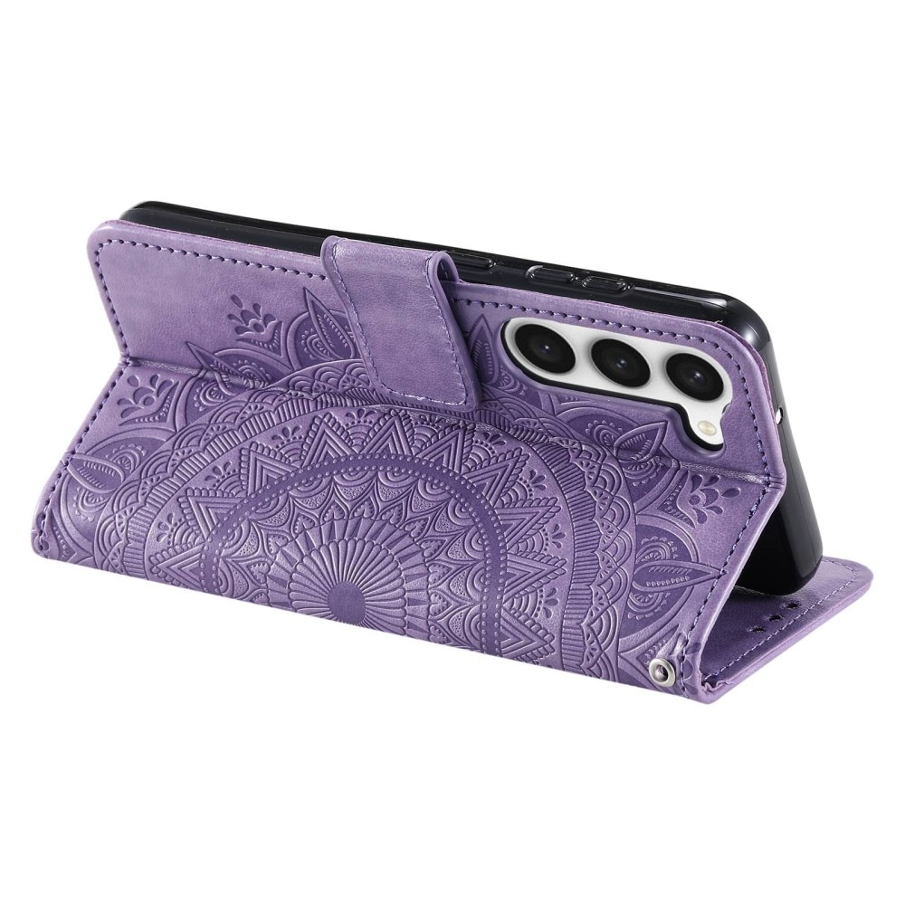 Étui en cuir Mandala Samsung Galaxy S23 Plus, violet