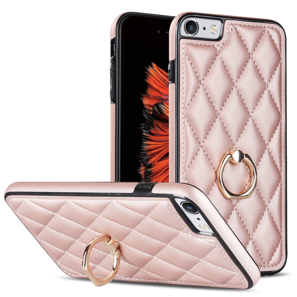 Coque Finger Ring iPhone 8, Quilted or rose