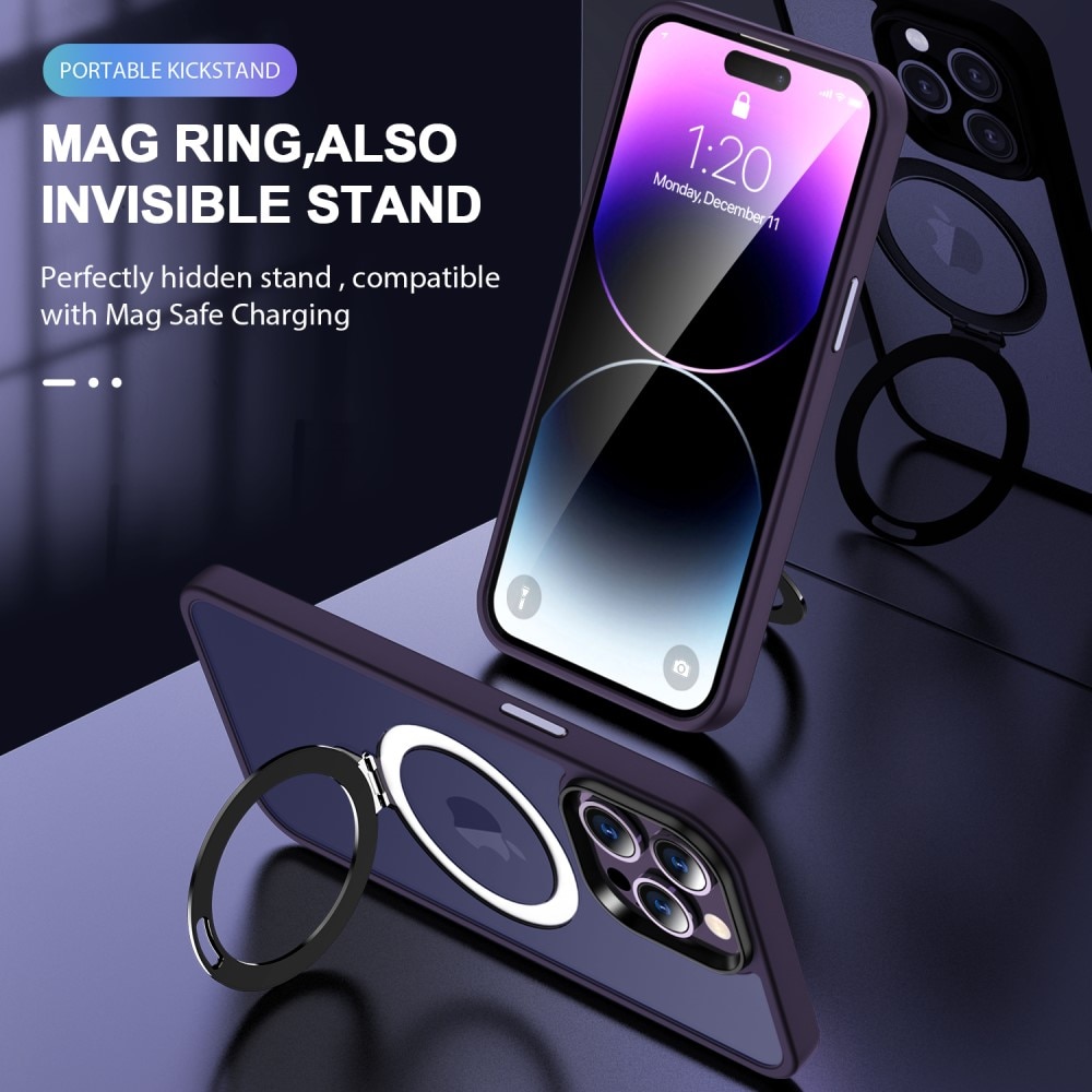 Coque hybride MagSafe Ring iPhone 14 Pro, Violet