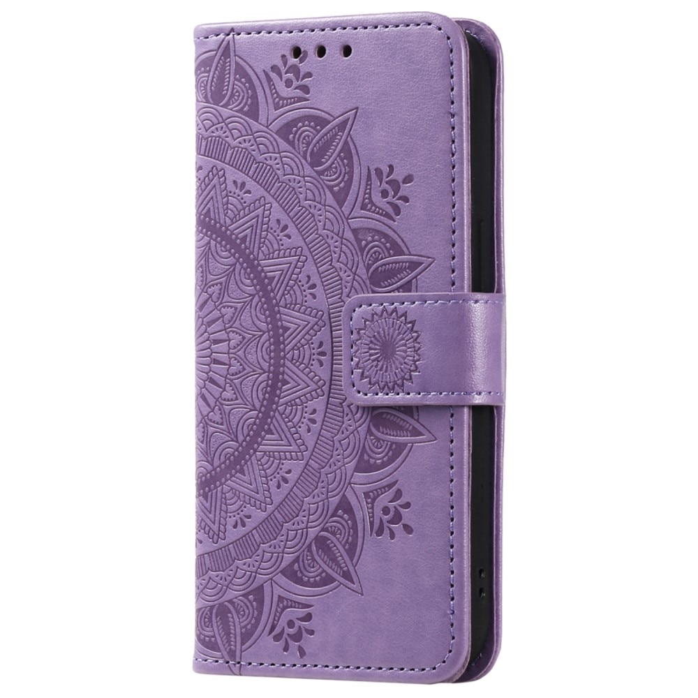 Étui en cuir Mandala Google Pixel 8, violet