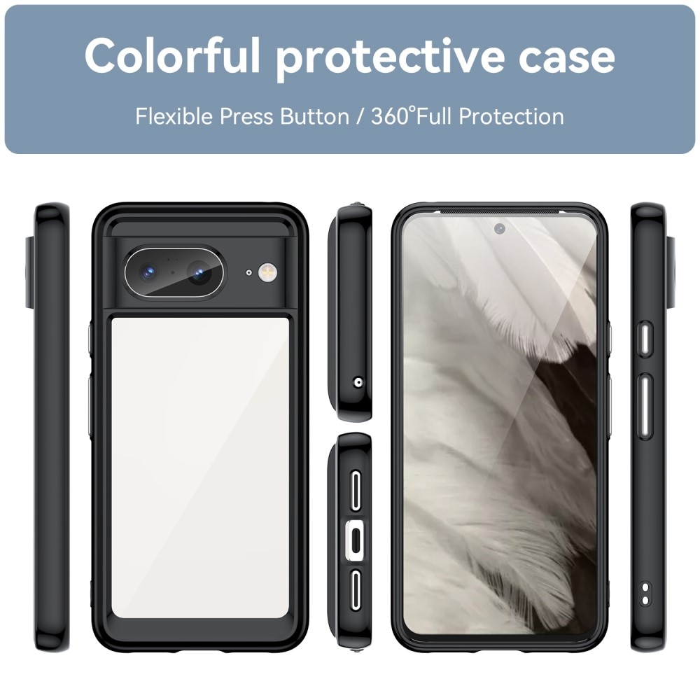 Coque hybride Crystal Hybrid pour Google Pixel 8, noir