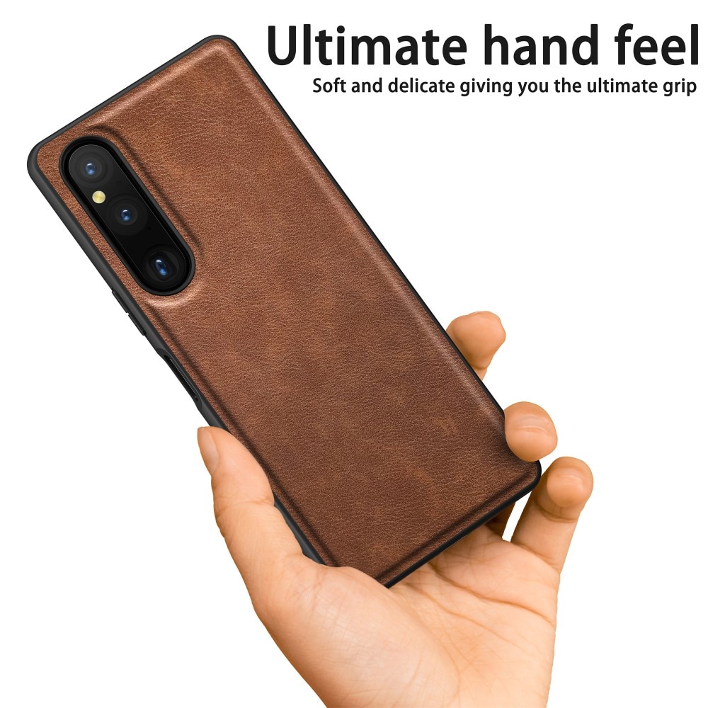 Coque en Cuir Sony Xperia 1 V marron