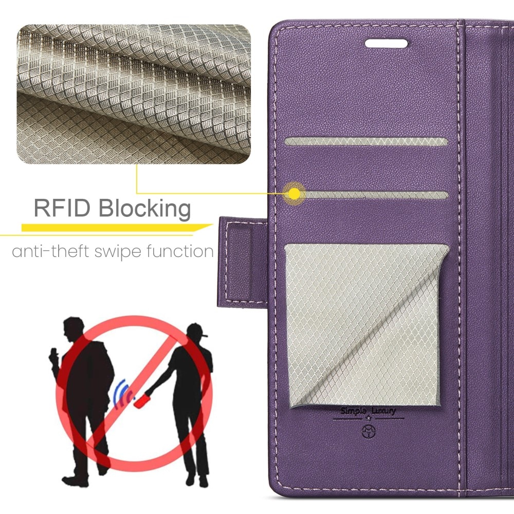 Étui portefeuille mince anti-RFID Google Pixel 8, Violet