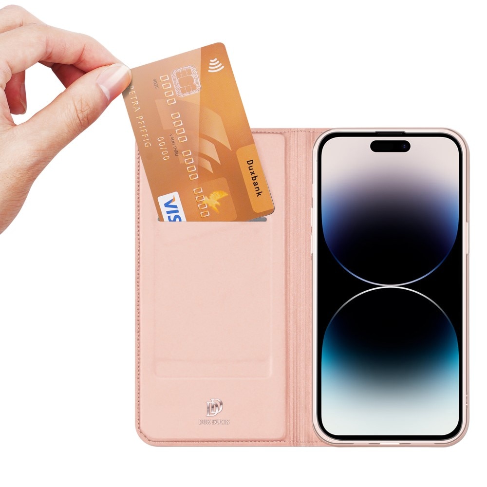 Étui portefeuille Skin Pro Series iPhone 15 Pro Max, Rose Gold