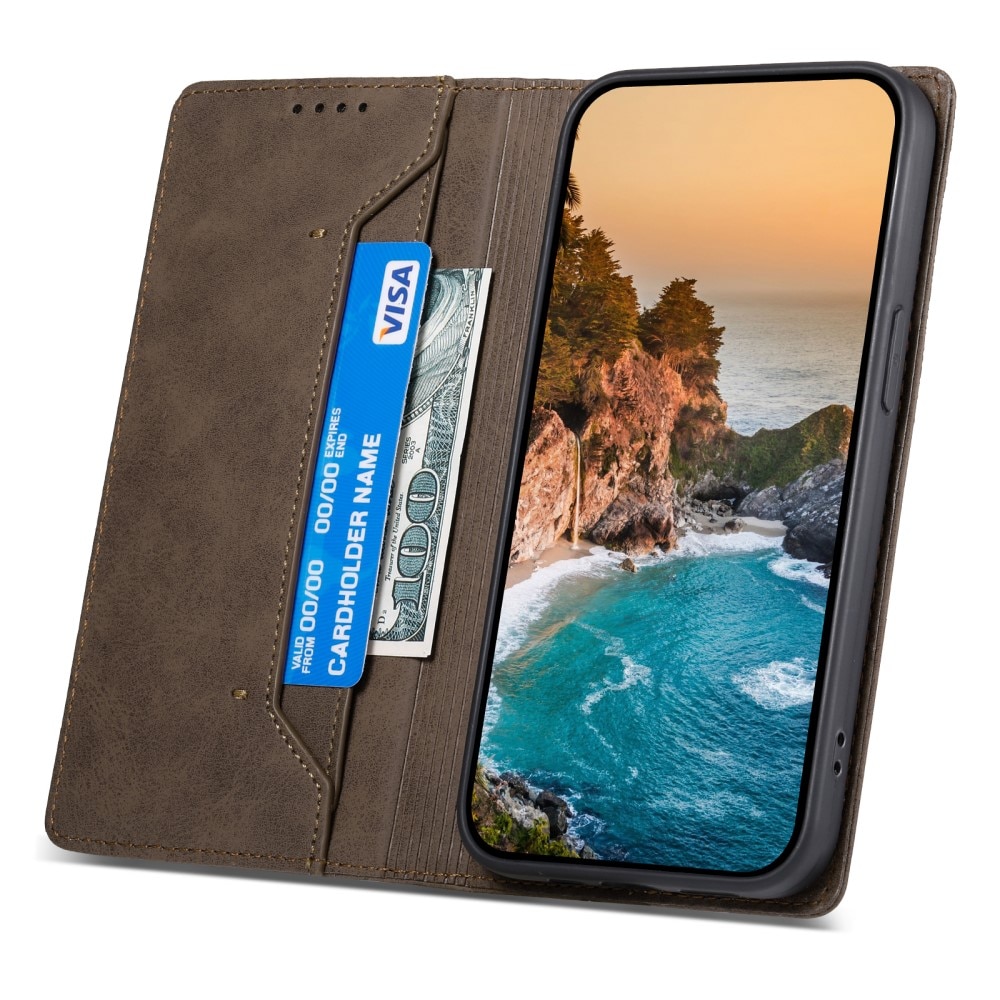 RFID Coque portefeuille mince Google Pixel 8 Pro, marron