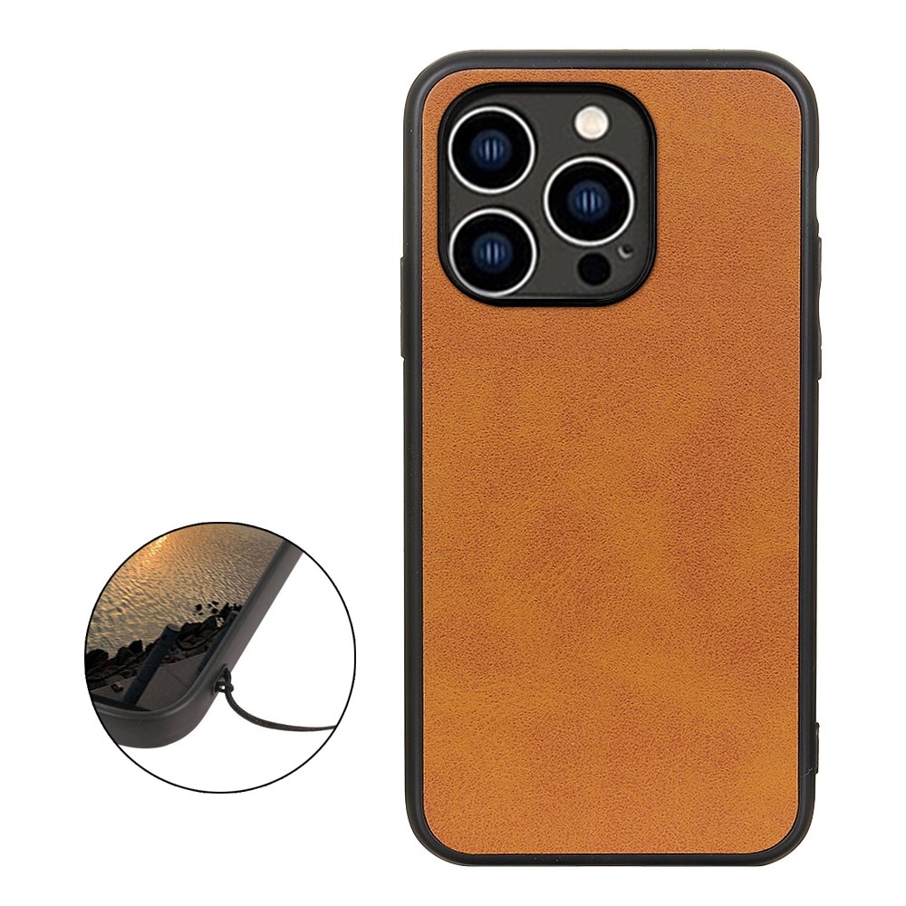 Coque en Cuir iPhone 15 Pro Max marron