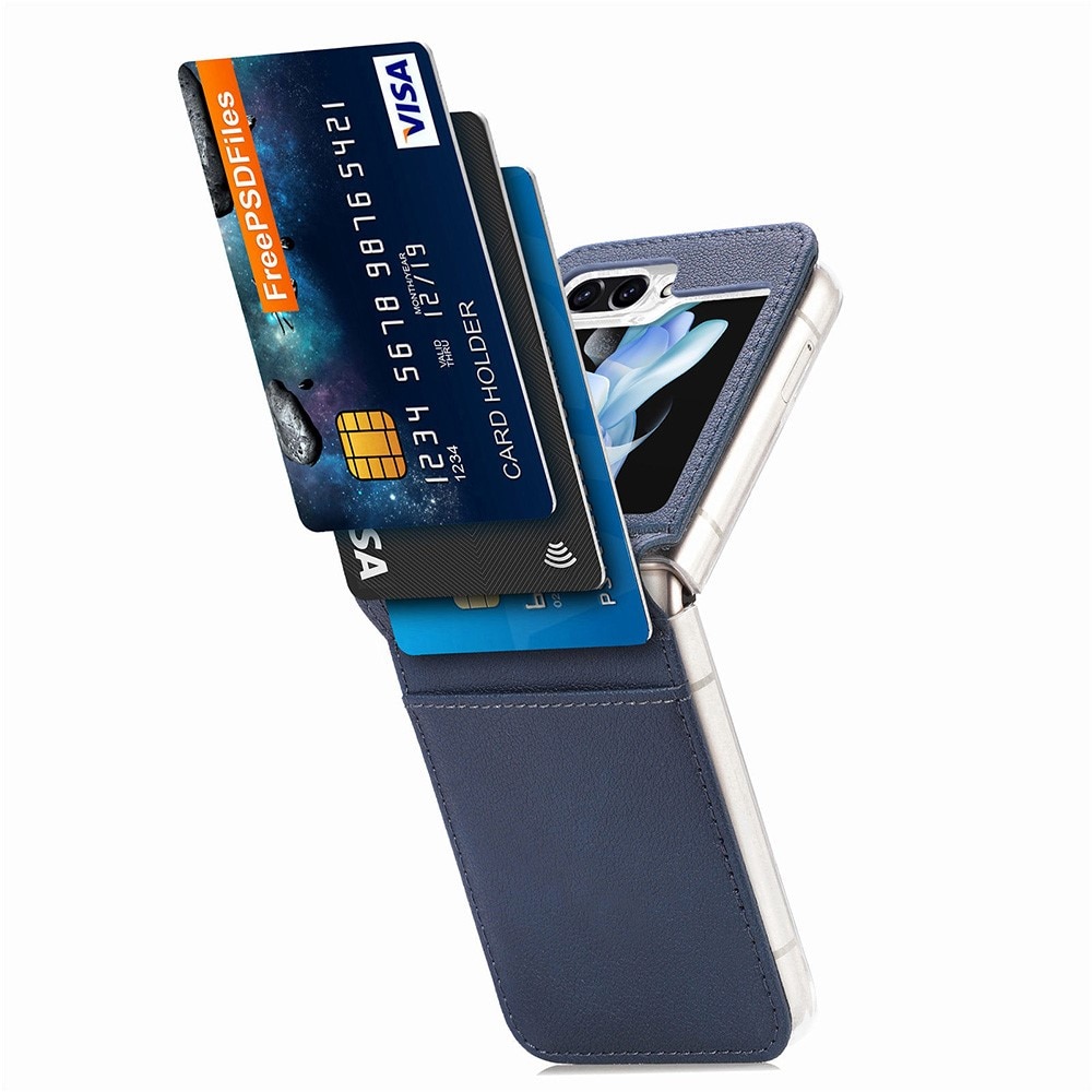 Étui portefeuille Slim Card Wallet Samsung Galaxy Z Flip 5, bleu