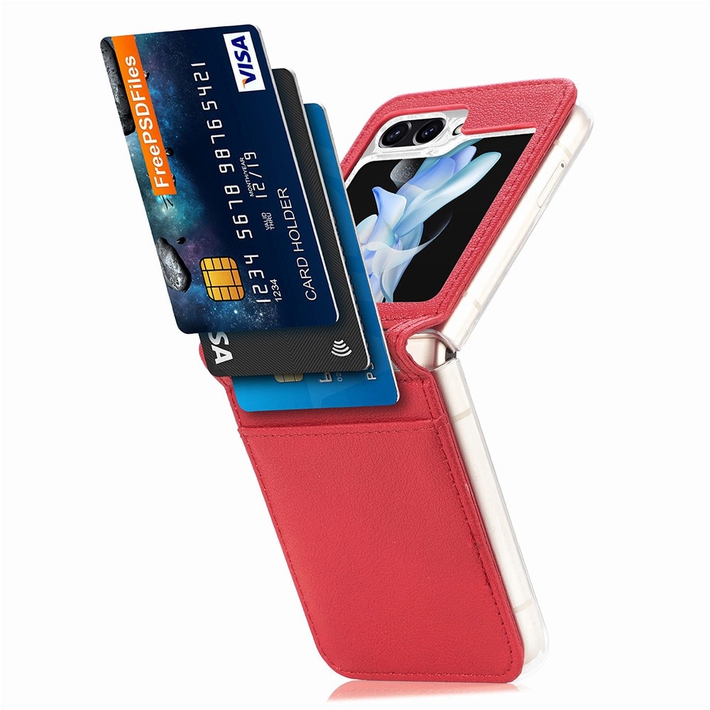 Étui portefeuille Slim Card Wallet Samsung Galaxy Z Flip 5, rouge