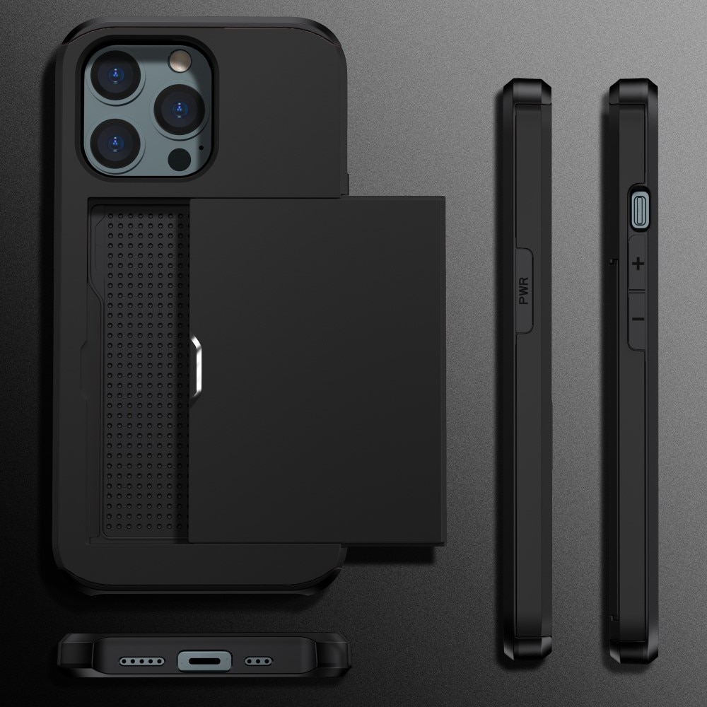 Coque à cartes iPhone 15 Pro noir