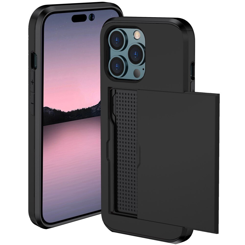 Coque à cartes iPhone 15 Pro noir