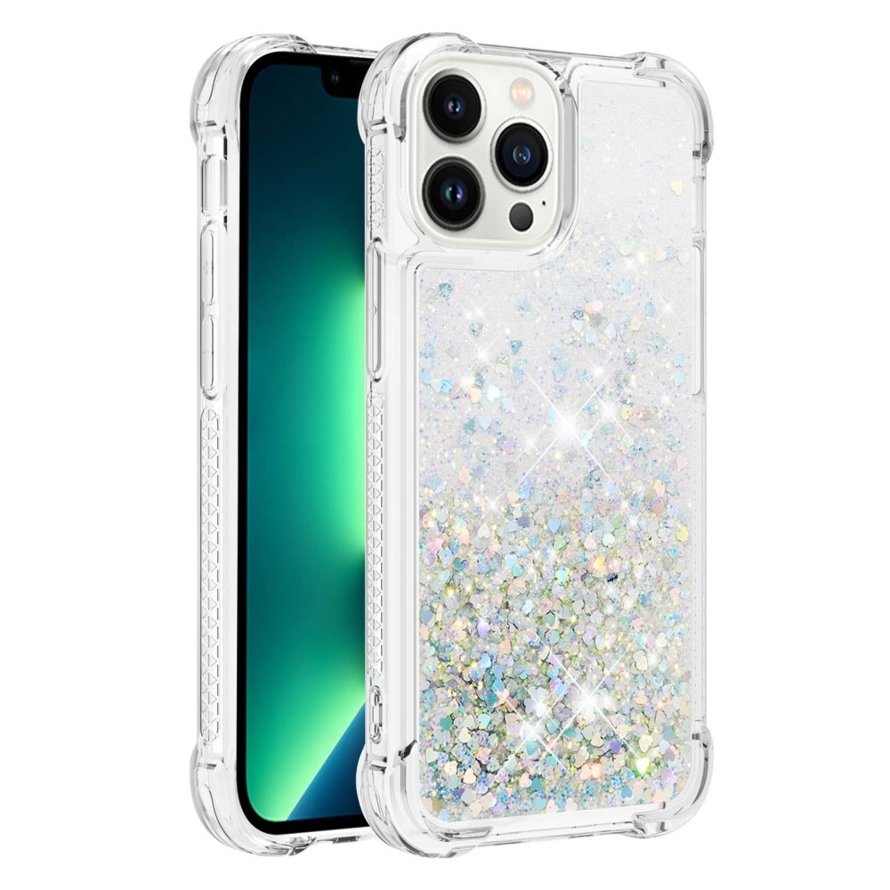 Coque Glitter Powder TPU iPhone 15 Pro, argent