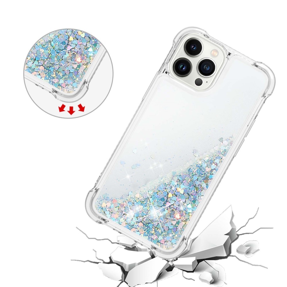 Coque Glitter Powder TPU iPhone 15 Pro, argent