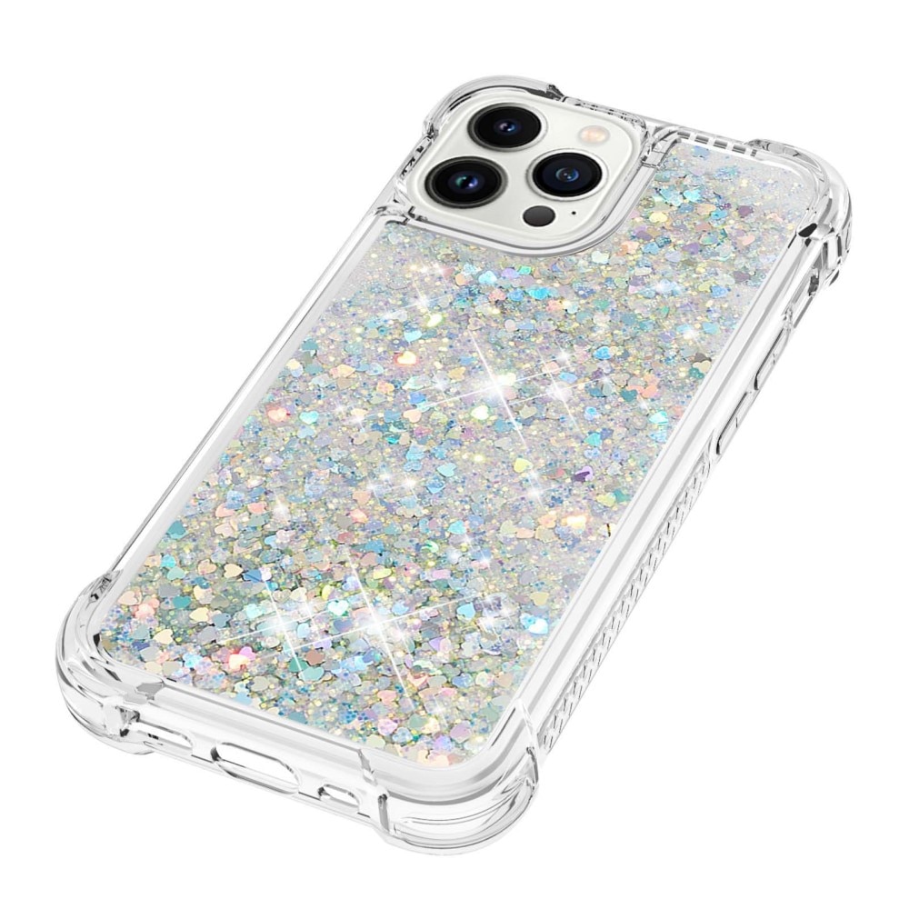 Coque Glitter Powder TPU iPhone 15 Pro, argent