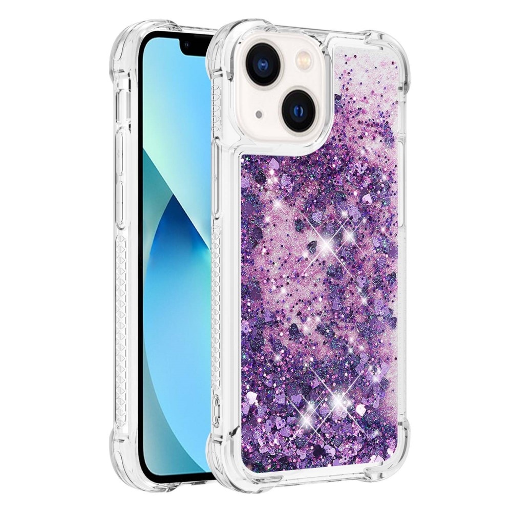 Coque Glitter Powder TPU iPhone 15, violet