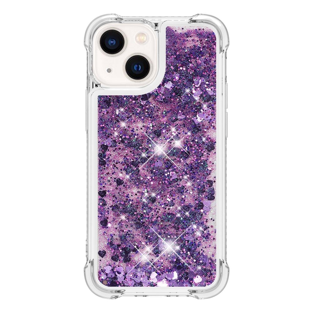 Coque Glitter Powder TPU iPhone 15, violet