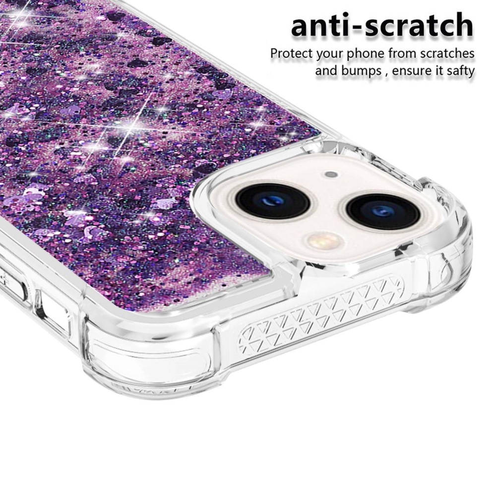 Coque Glitter Powder TPU iPhone 15, violet