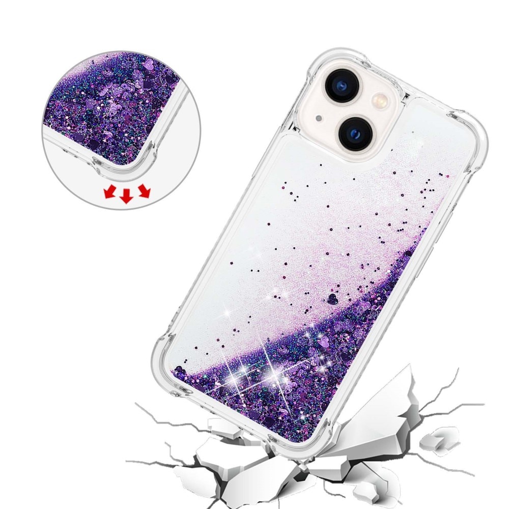 Coque Glitter Powder TPU iPhone 15, violet