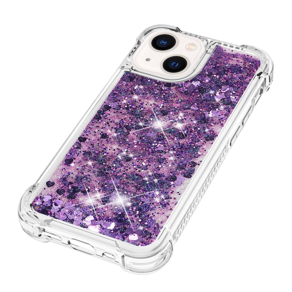 Coque Glitter Powder TPU iPhone 15, violet