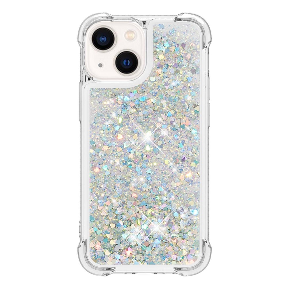 Coque Glitter Powder TPU iPhone 15, argent