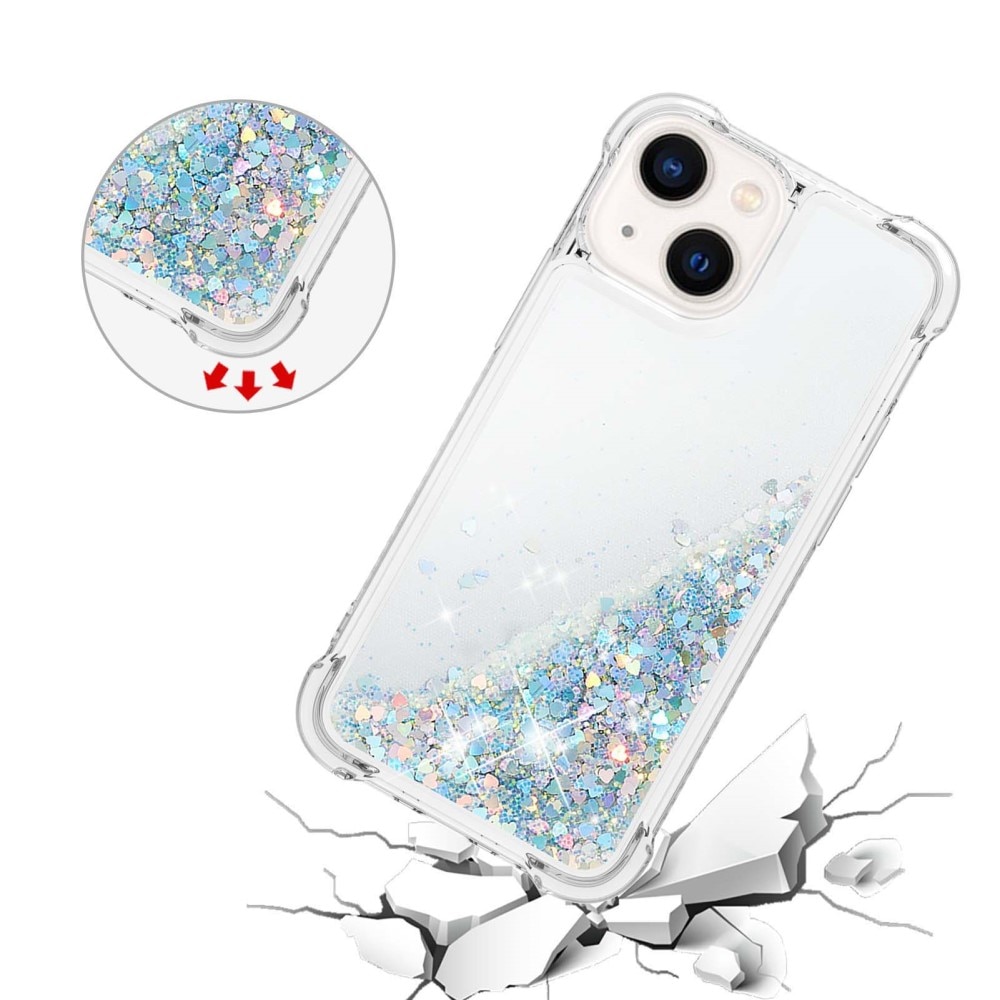 Coque Glitter Powder TPU iPhone 15, argent