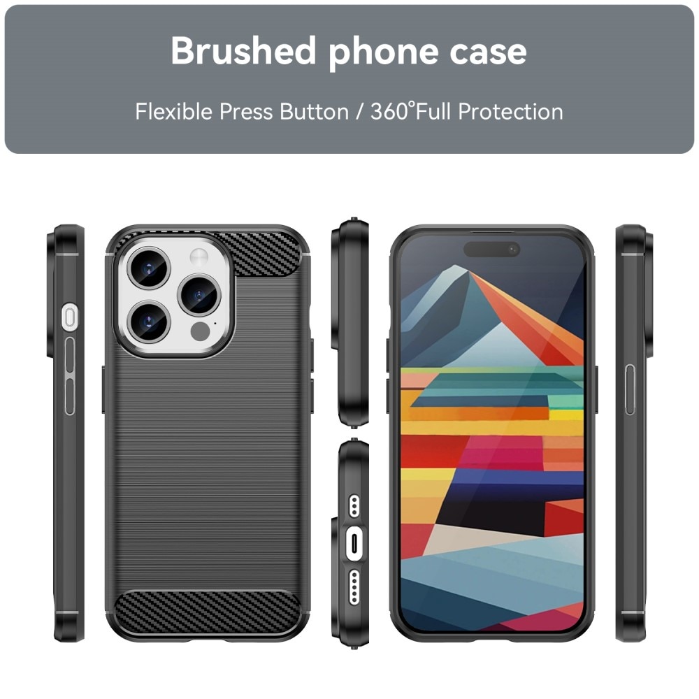 Coque TPU Brushed iPhone 15 Pro, Black