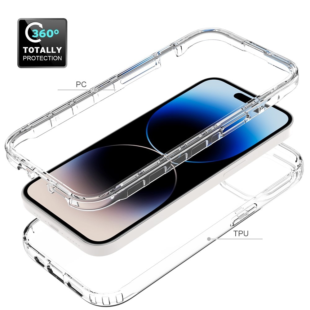 Coque de couverture complète iPhone 15 transparent