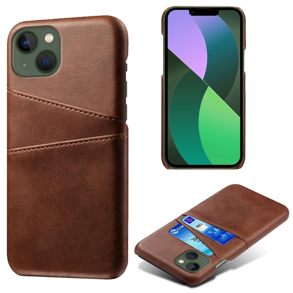 Coque Card Slots iPhone 16, marron