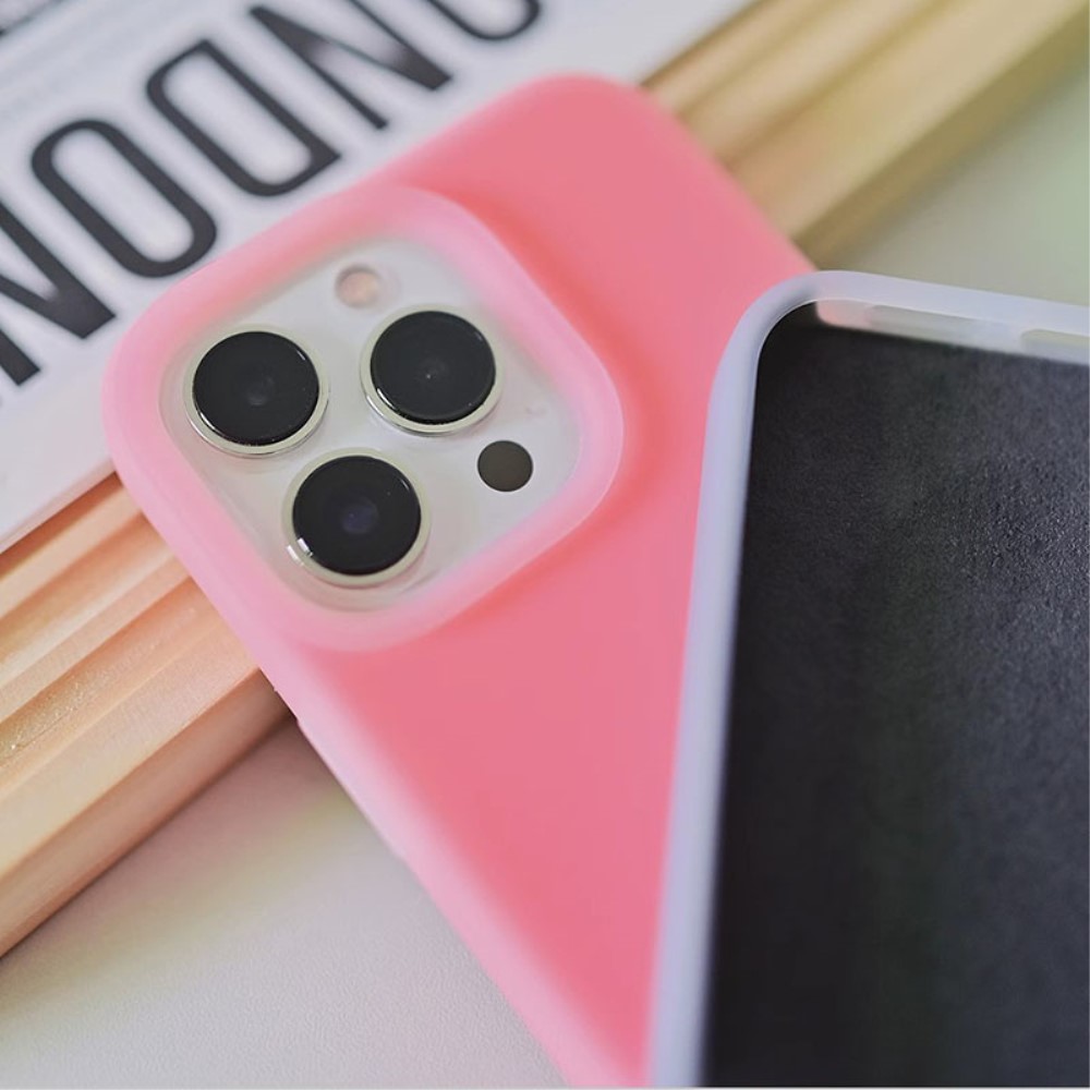 Coque en silicone Jelly iPhone 15 Pro, rose