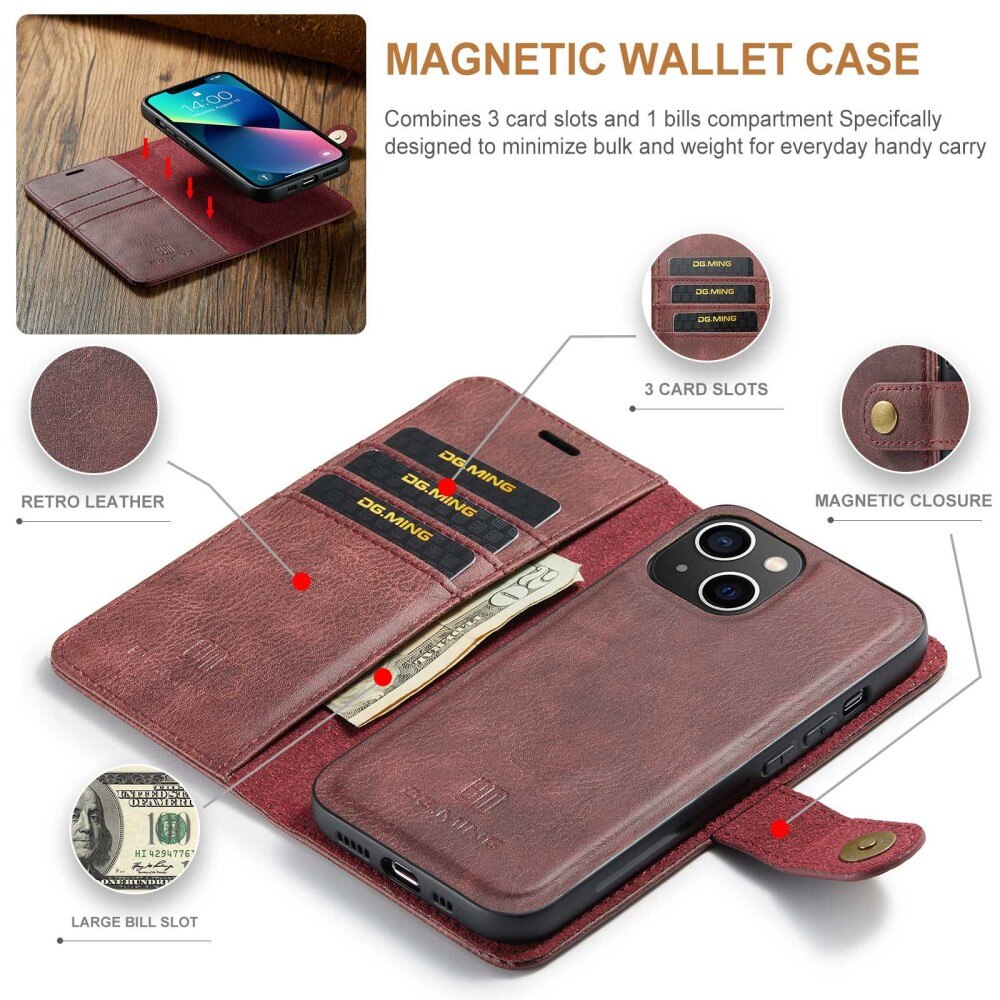 Étui portefeuille Magnet Wallet iPhone 15, Red